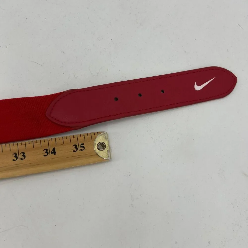 Nike‎ Belt Mens 36 Red Fabric Baseball Softball Adjustable Intensity Training